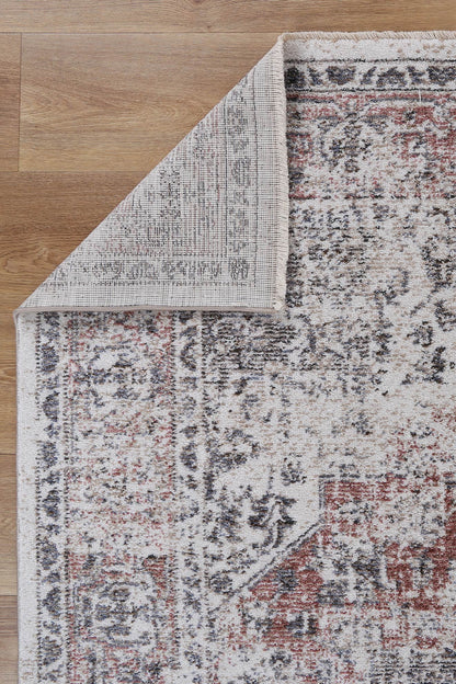 Maryland | Distressed Vintage Rug - Rust & Charcoal