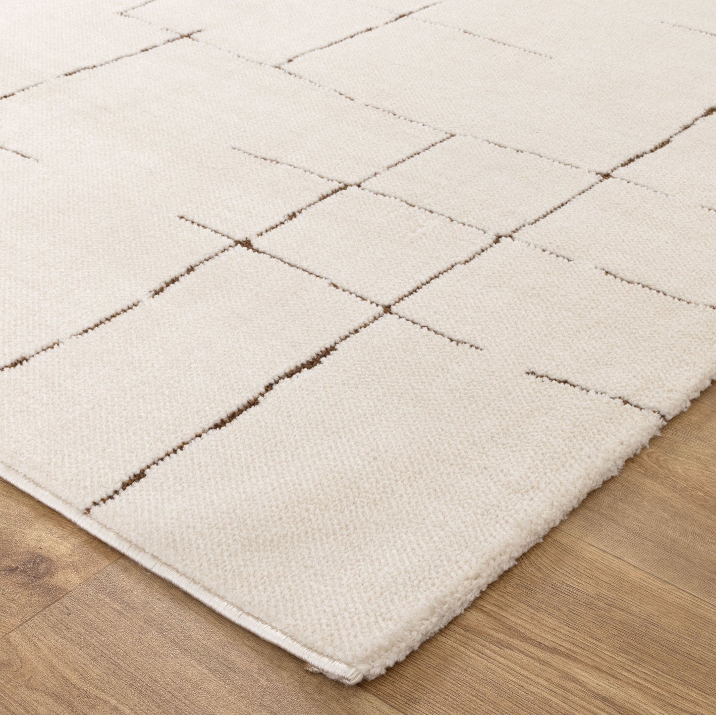 Mila Abstract Lines Brown Cream Rug - MIL10: New Arrival