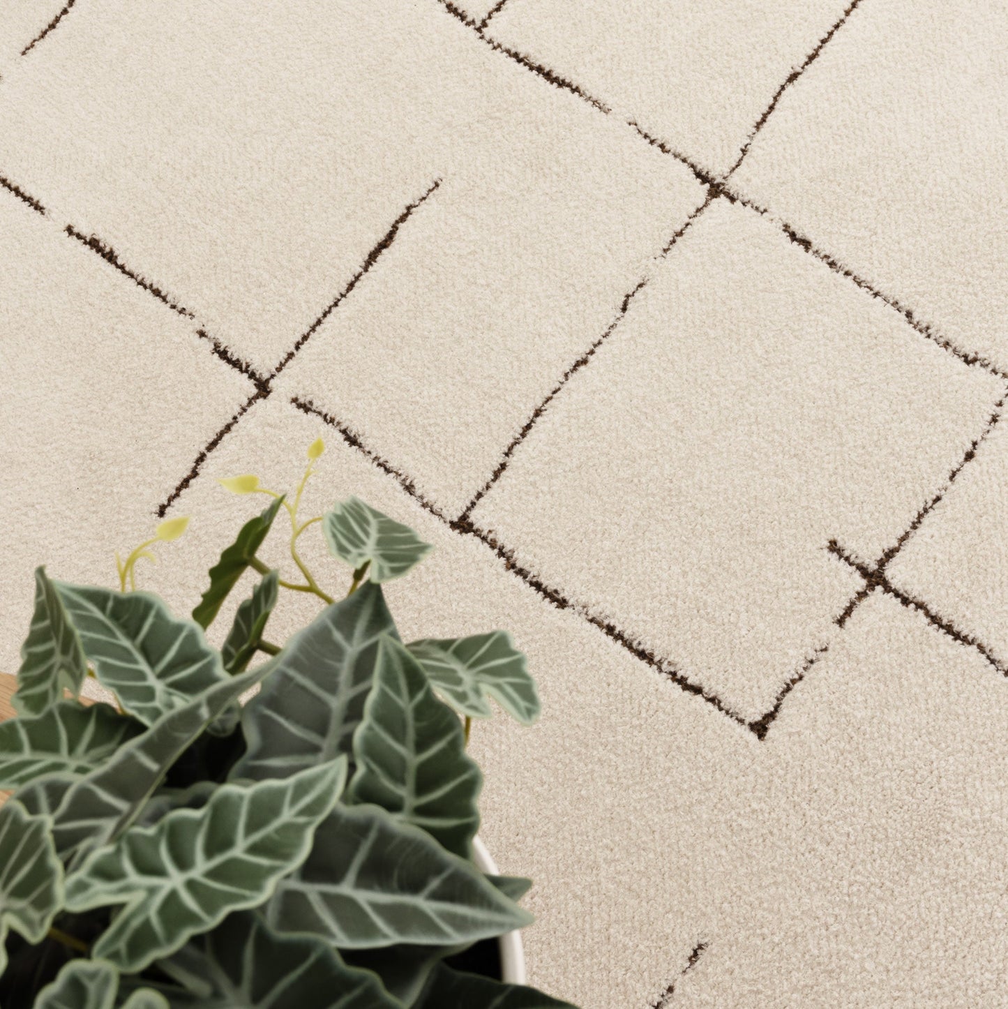 Mila Abstract Lines Brown Cream Rug - MIL10: New Arrival