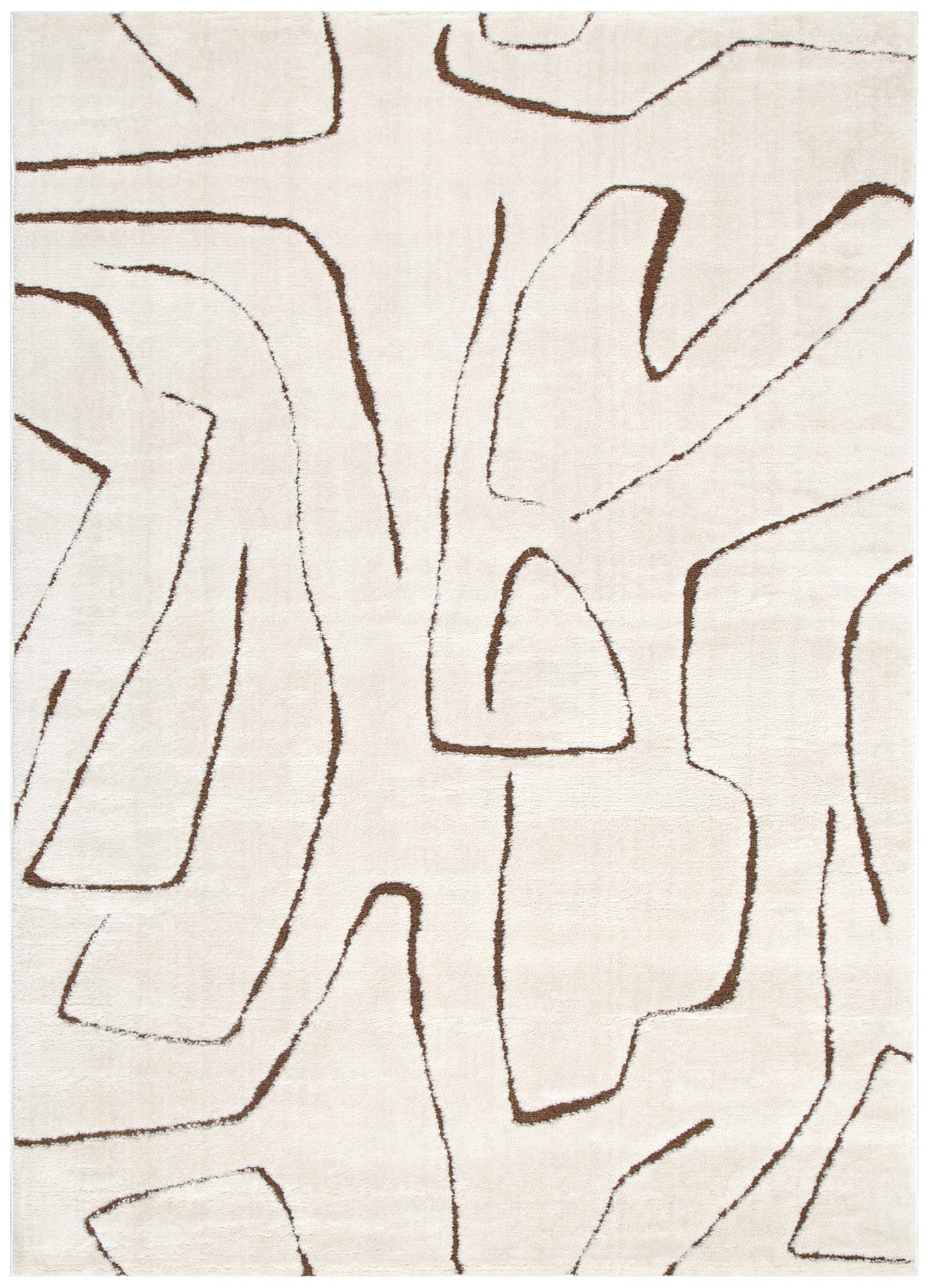 Mila Modern Lines Cream and Brown Rug - MIL5