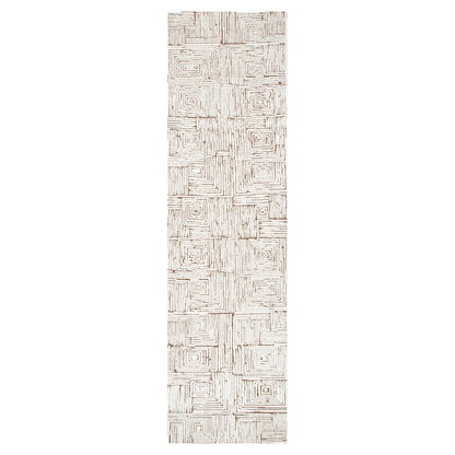 Mila Geometric Squares Cream Brown Rug - MIL8: New Arrival