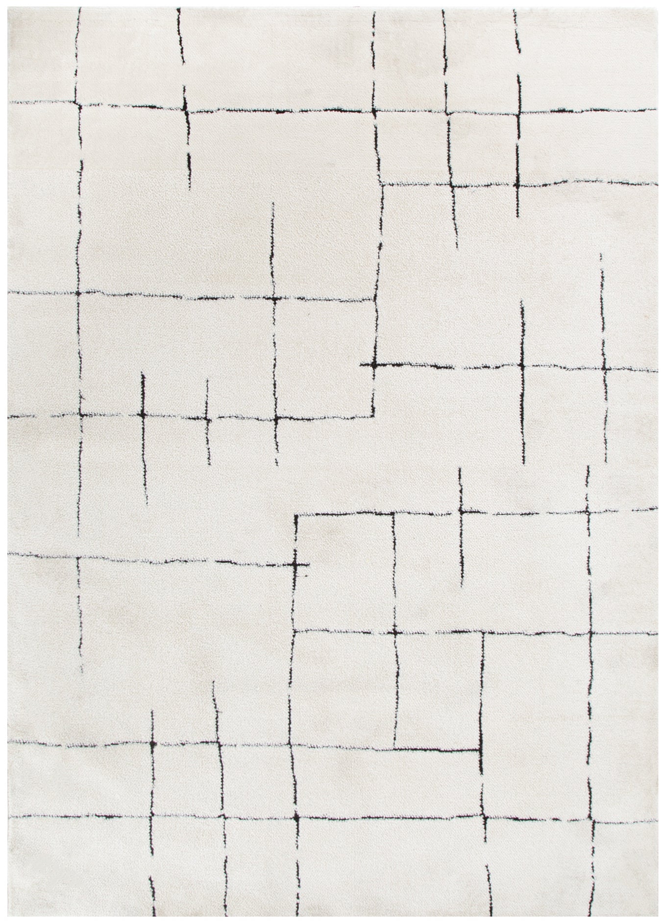 Mila Abstract Lines Black Cream Rug - MIL9: New Arrival