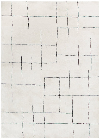 Mila Abstract Lines Black Cream Rug - MIL9: New Arrival