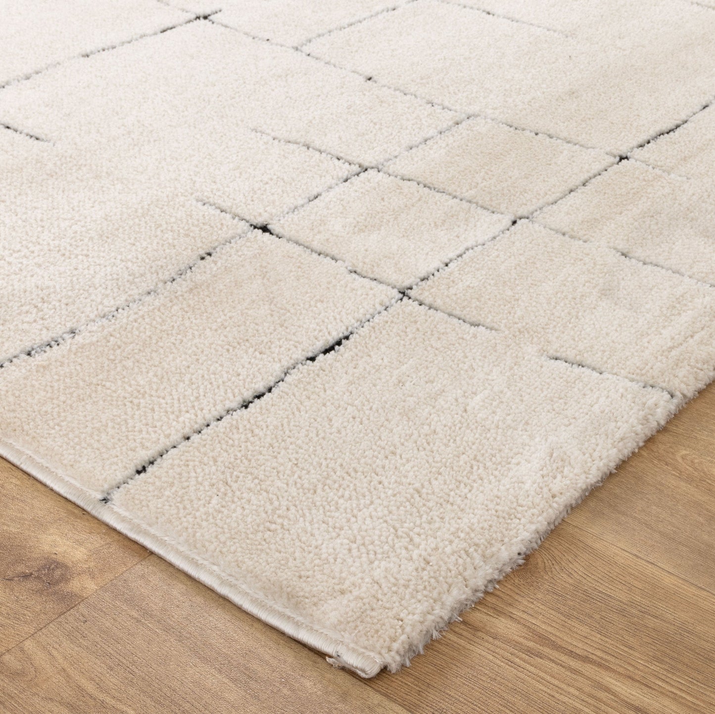Mila Abstract Lines Black Cream Rug - MIL9: New Arrival