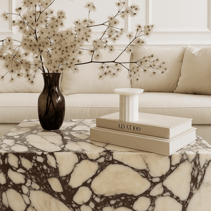 Encote | Marble Candle Plinth White - Mirra Interiors