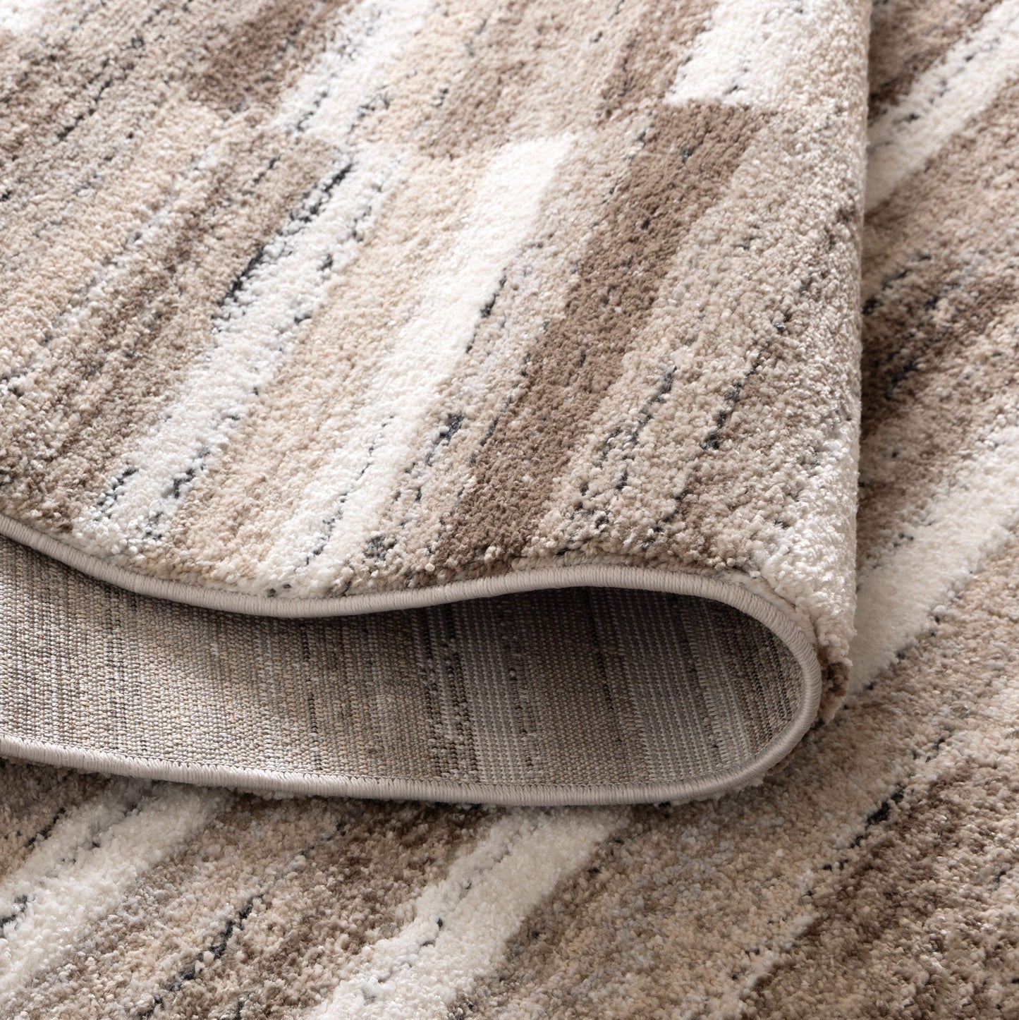 Nola Shapes Beige Brown Rug - N002