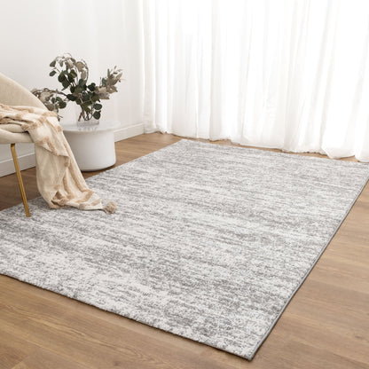 Nola Canvas Abstract Grey Rug - N008