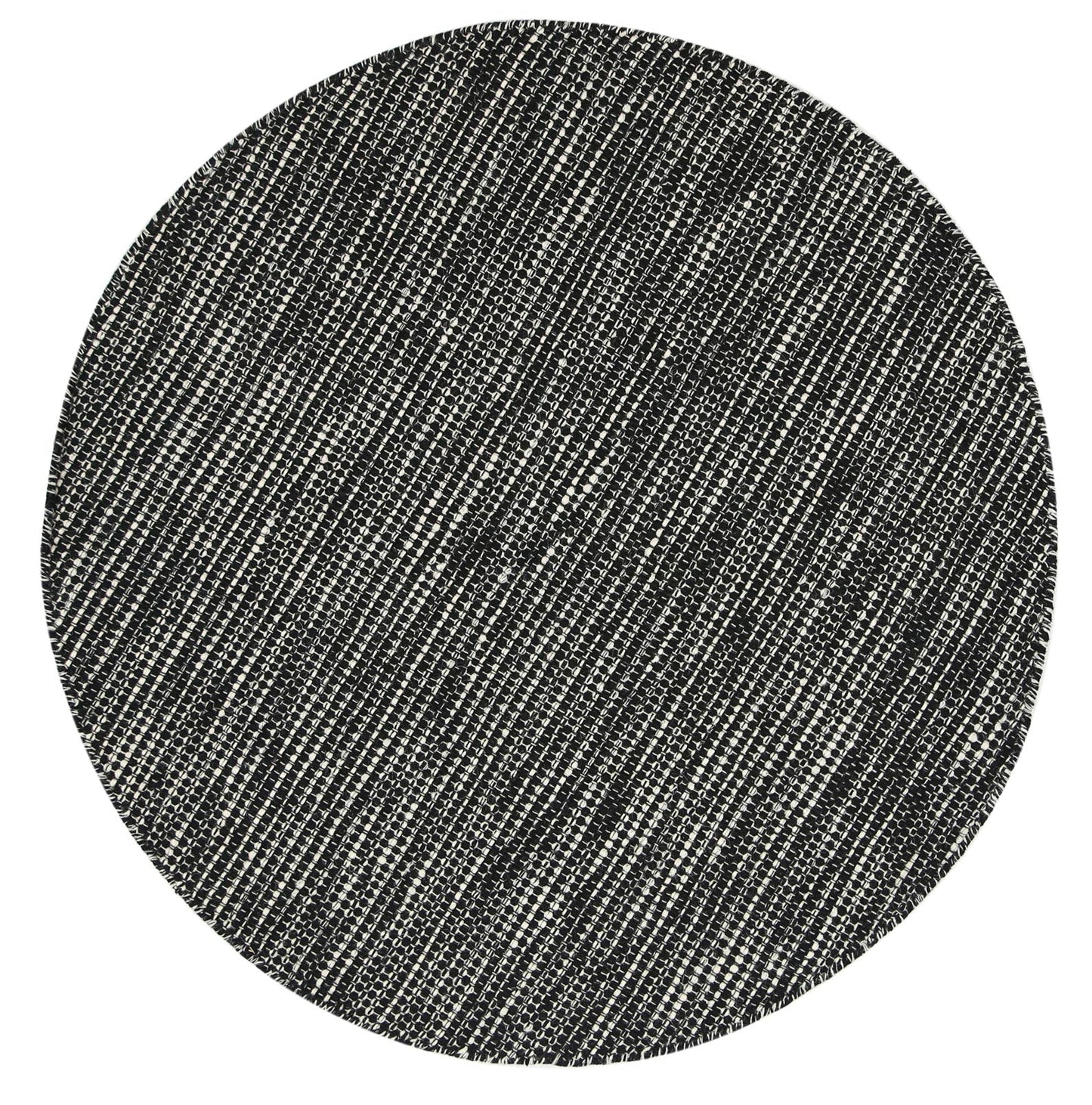 Nordic | Reversible Wool Round Rug - Black