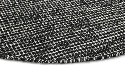 Nordic | Reversible Wool Round Rug - Black