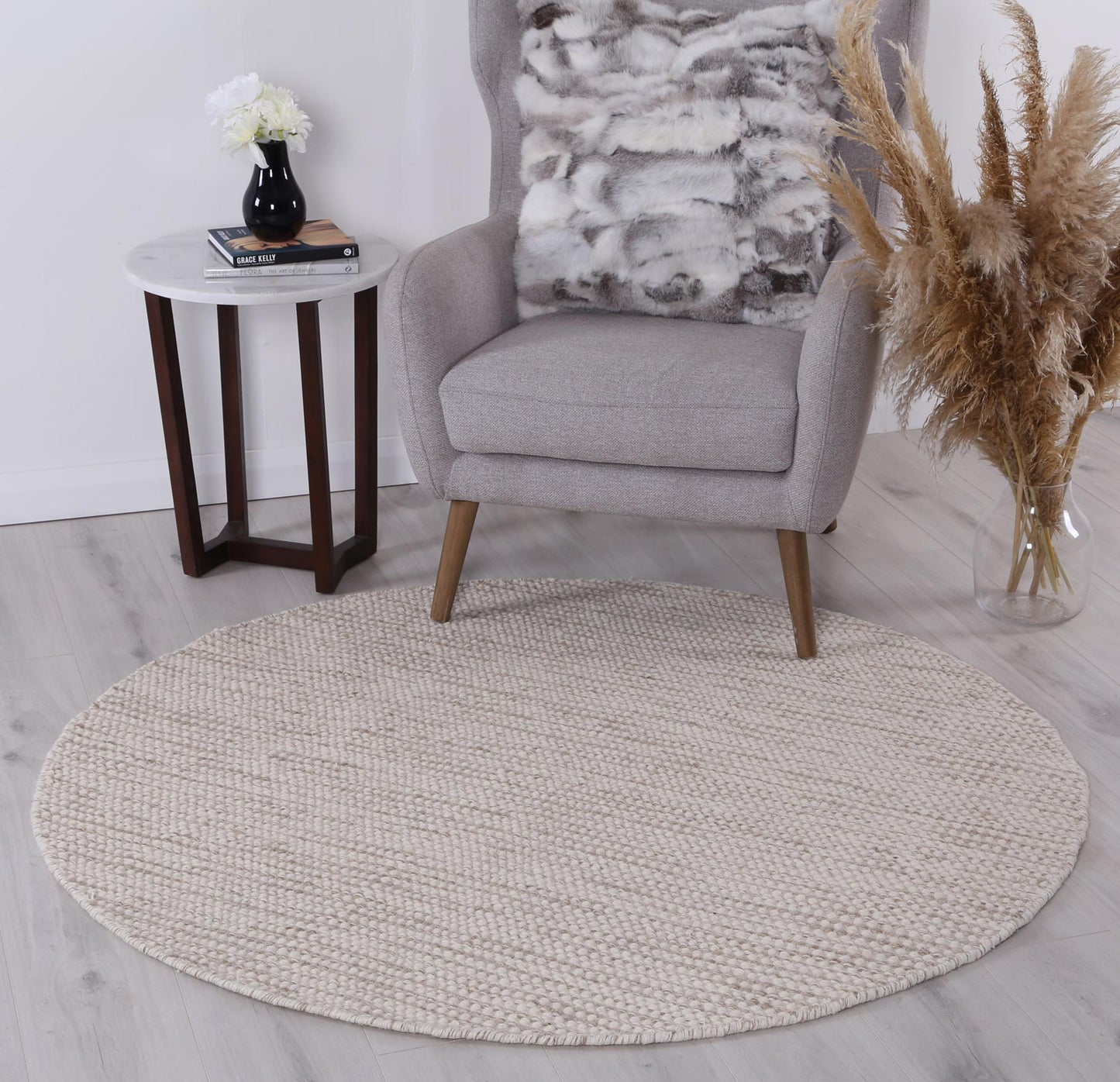Nordic | Reversible Wool Round Rug - Brown