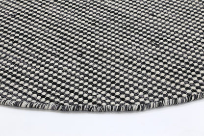 Nordic | Reversible Wool Round Rug - Charcoal