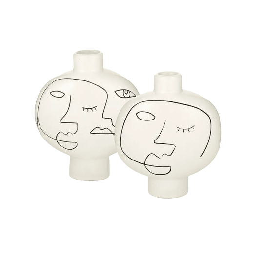 Femme | Ceramic Vase White & Black - Mirra Interiors