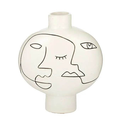Femme | Ceramic Vase White & Black - Mirra Interiors