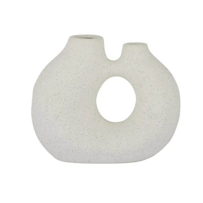 Toroid | Ceramic Speckle Vase Ivory - Mirra Interiors