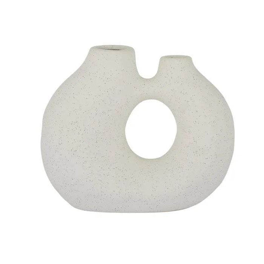 Toroid | Ceramic Speckle Vase Ivory - Mirra Interiors