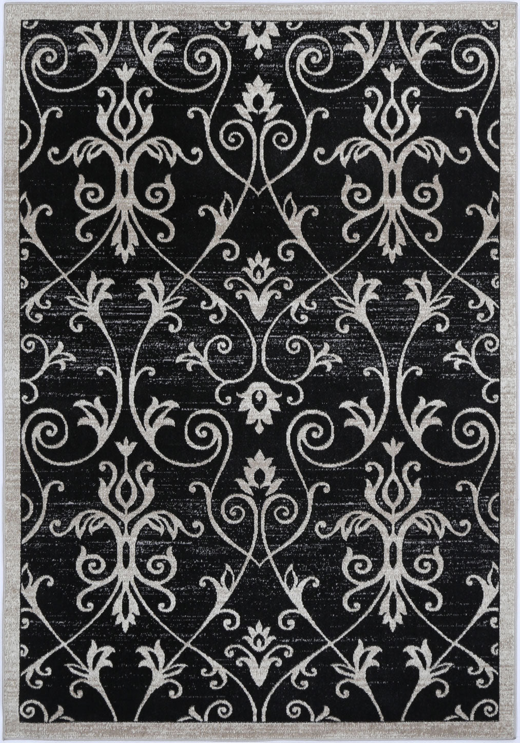 Oporto | Rizhao Contemporary Rug - Black & Cream