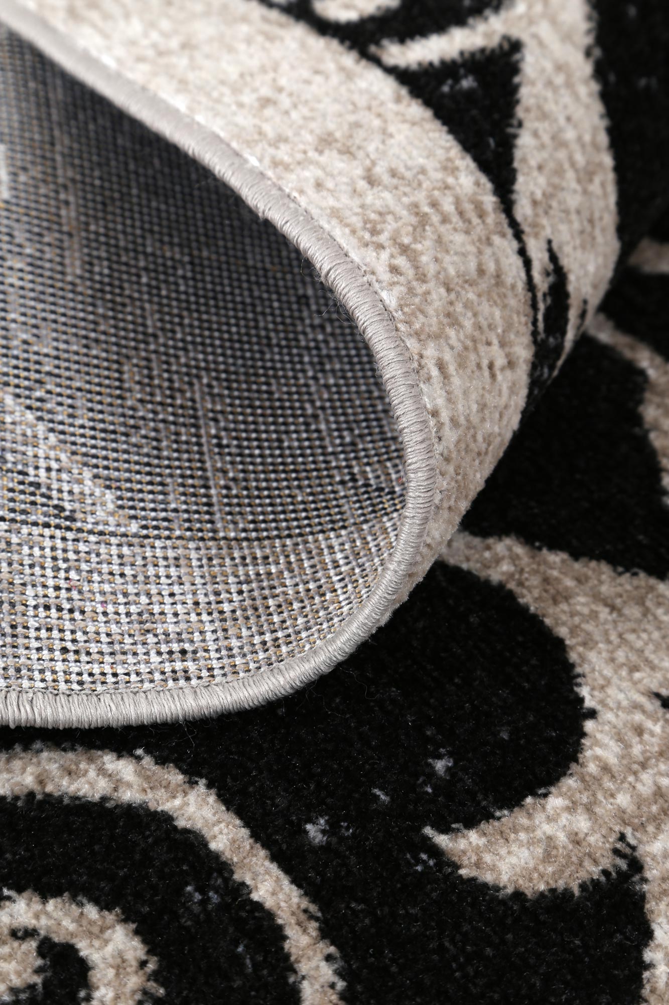Oporto | Rizhao Contemporary Rug - Black & Cream