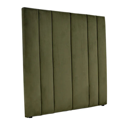 Green upholstered headboard on a white background