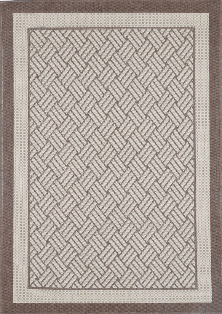 Sisalo | Geometric Ikat Bordered Rug - Beige