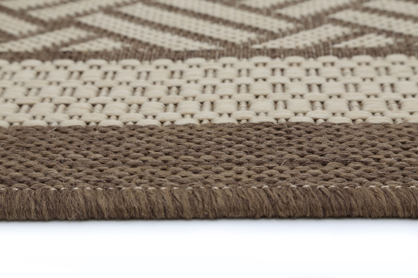 Sisalo | Geometric Ikat Bordered Rug - Beige