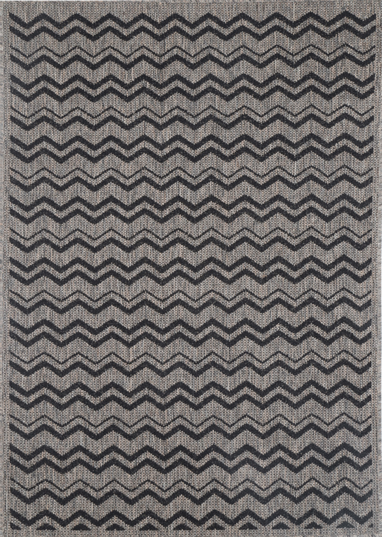 Sisalo | Geometric Rug - Beige & Black