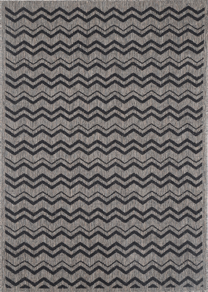 Sisalo | Geometric Rug - Beige & Black