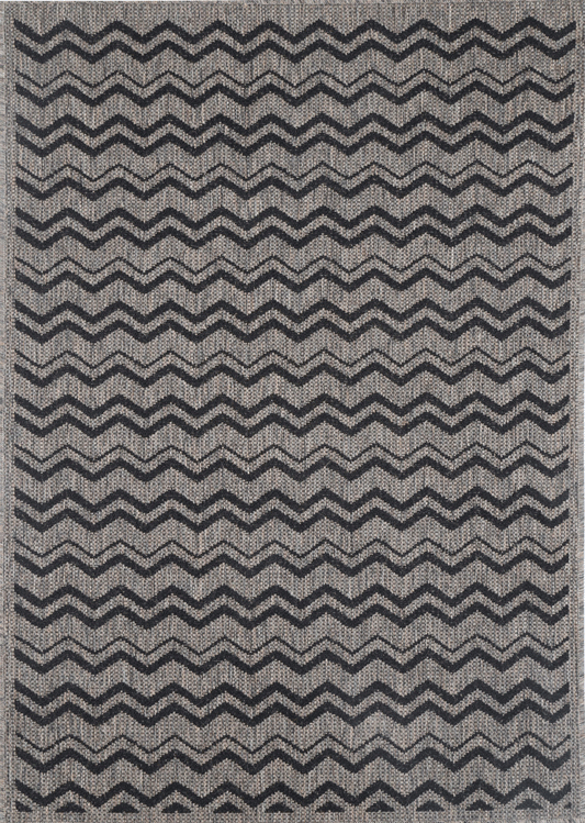 Sisalo | Geometric Rug - Beige & Black