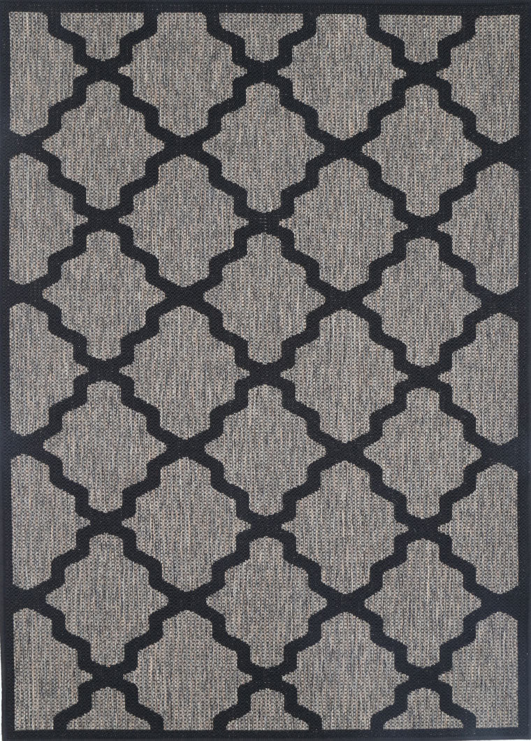 Sisalo | Geometric Rug -  Beige & Black