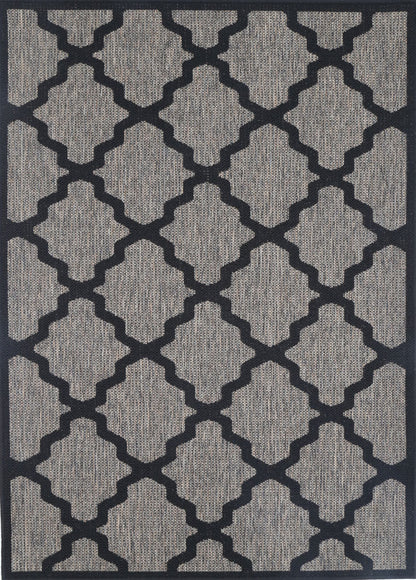 Sisalo | Geometric Rug -  Beige & Black