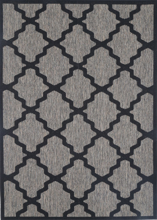 Sisalo | Geometric Rug -  Beige & Black