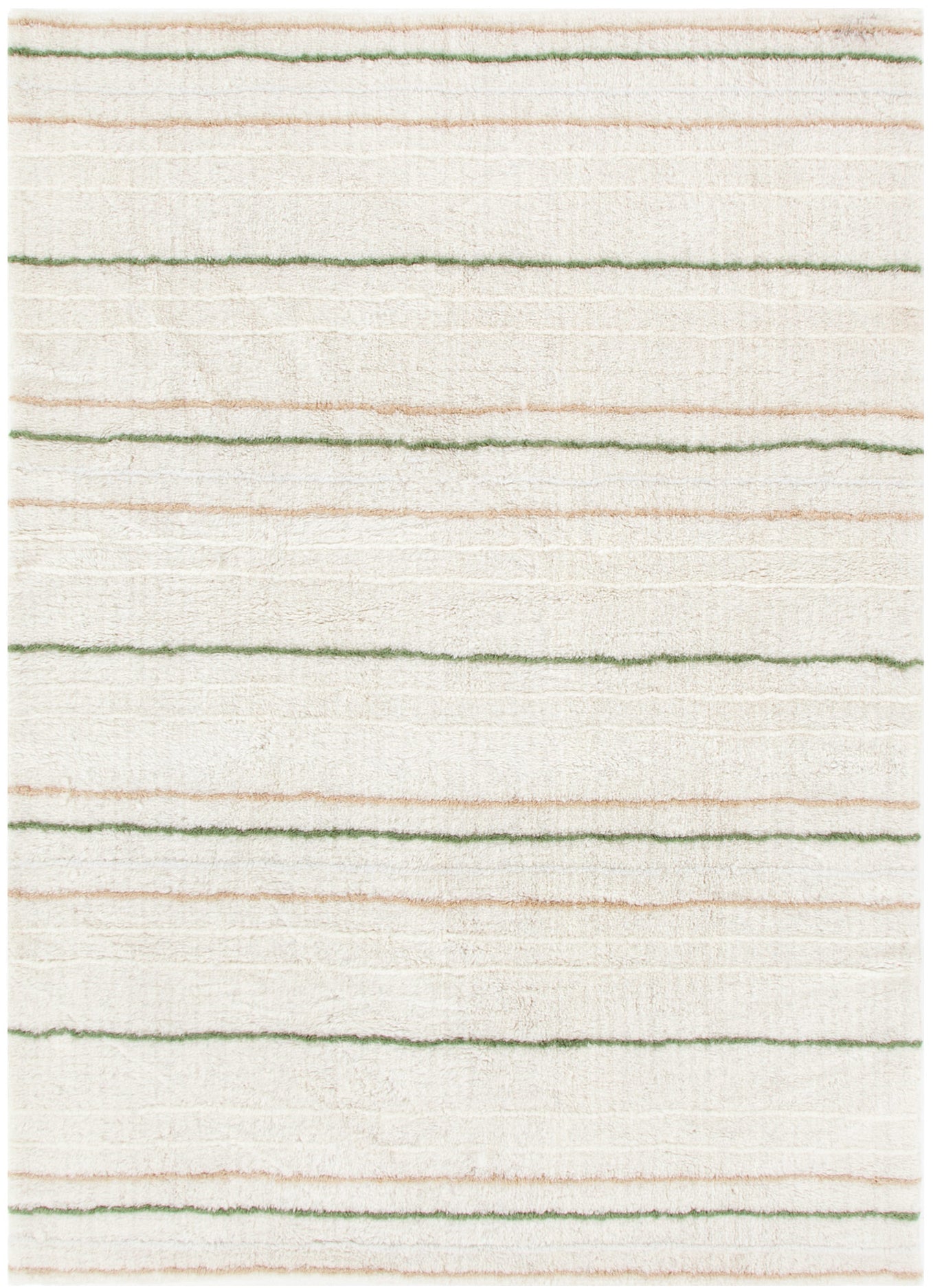 Highlands Olive Stripe Washable Wool Rug