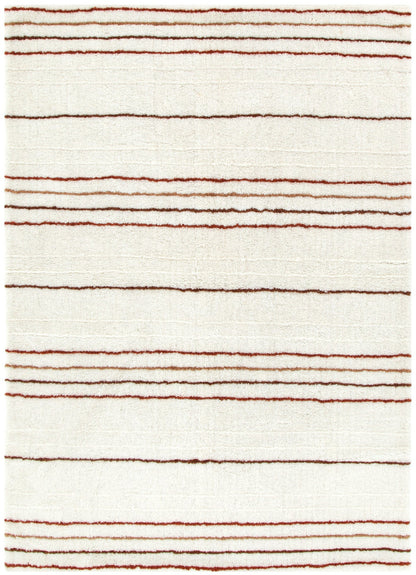 Highlands Terracotta Stripe Washable Wool Rug