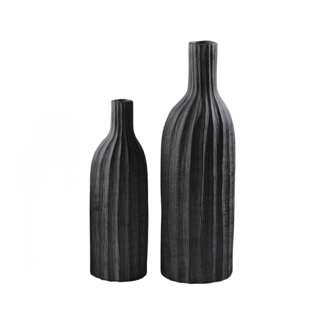 Shadowline | Ceramic Vase - Charcoal (Large)