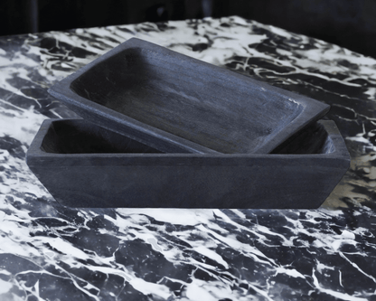 Essential | Decorative Timber Trays Black (Set of 2) - Mirra Interiors