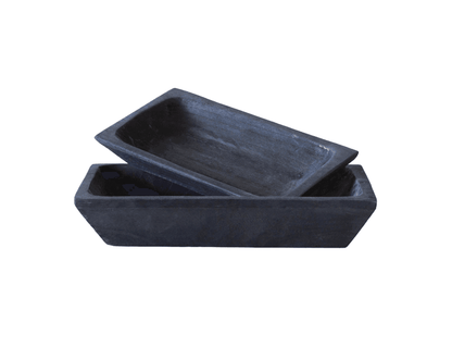 Essential | Decorative Timber Trays Black (Set of 2) - Mirra Interiors