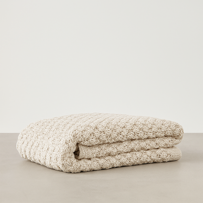 Sloane | Soft Chenille Throw Rug - Cream