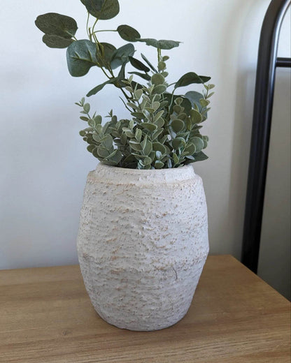 Luna | Organic Textured Vase White - Mirra Interiors