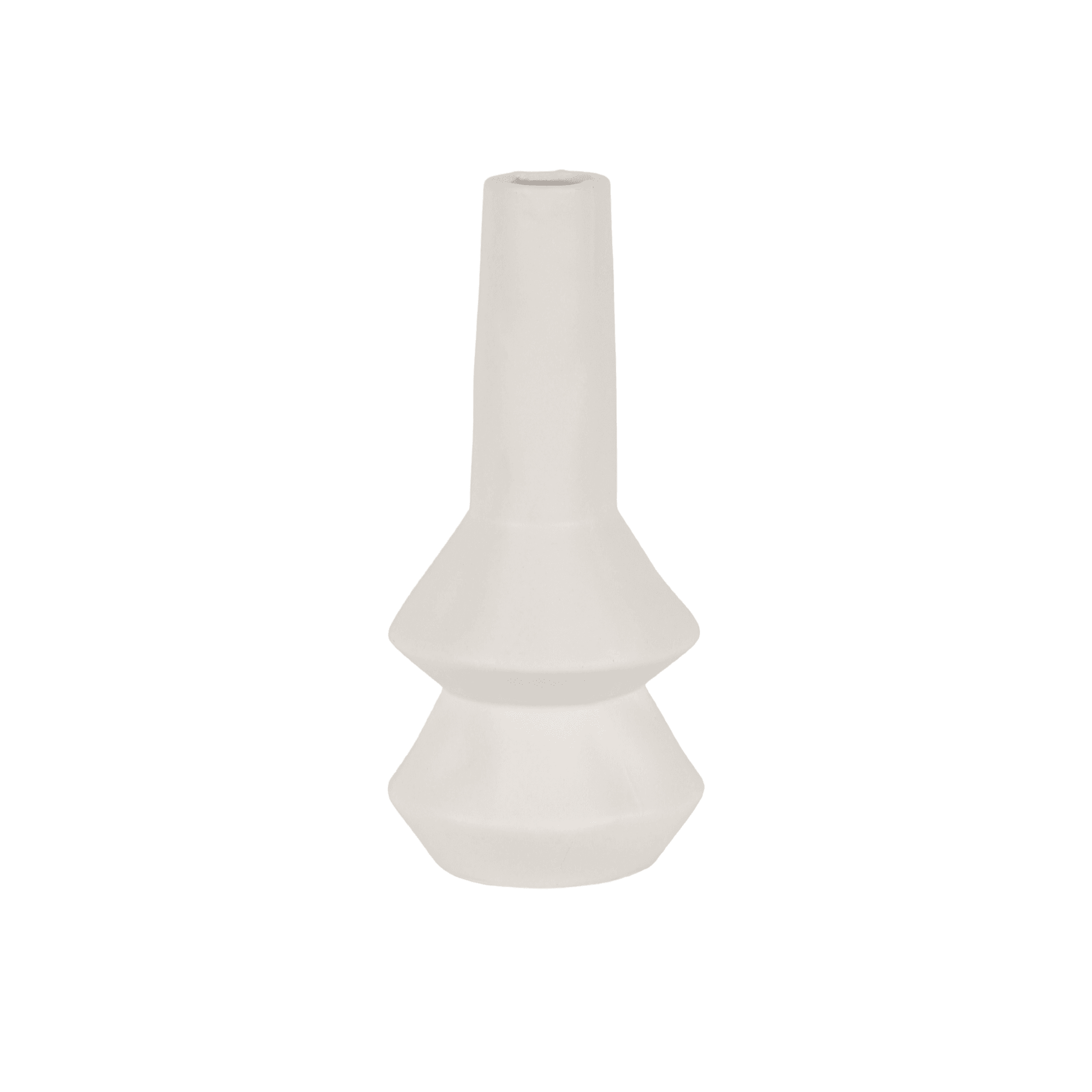 Sonda | Geometric Porcelain Vase Ivory White - Mirra Interiors