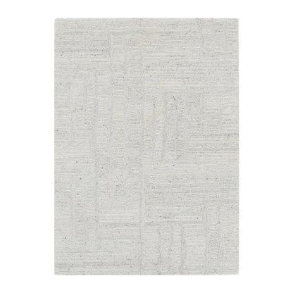 Textured grey rug on a white background