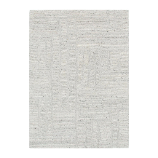 Textured grey rug on a white background