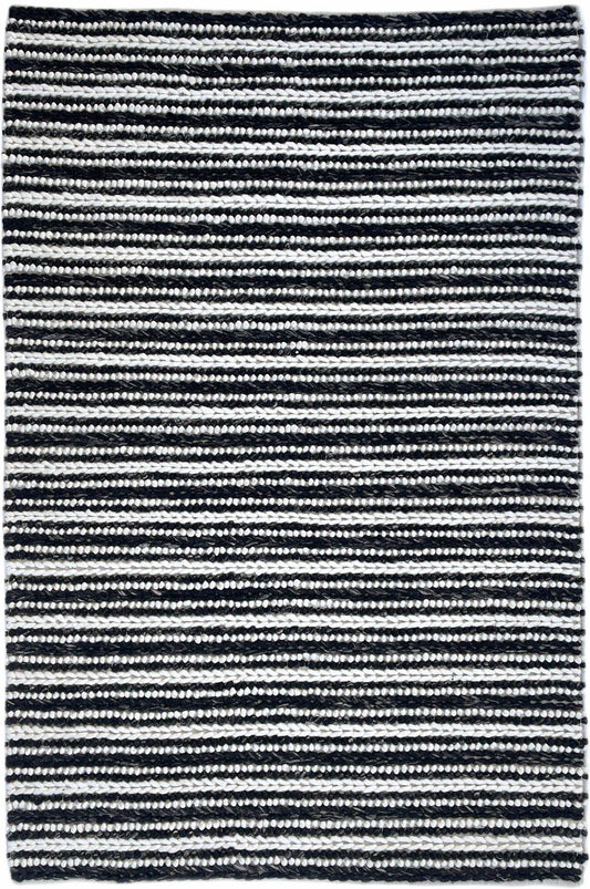 Saanvi | Stripe Wool Rug Carbon - Mirra Interiors