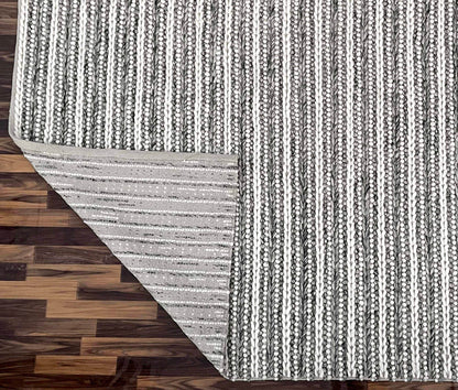 Saanvi | Stripe Wool Rug Grey - Mirra Interiors