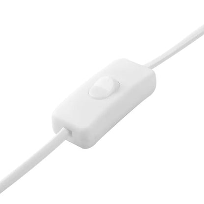 White cable with a connector on a white background