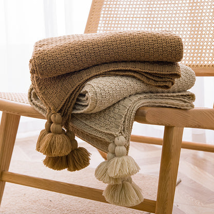 Celeste | Soft Tassel Acrylic Throw Rug - Mocha