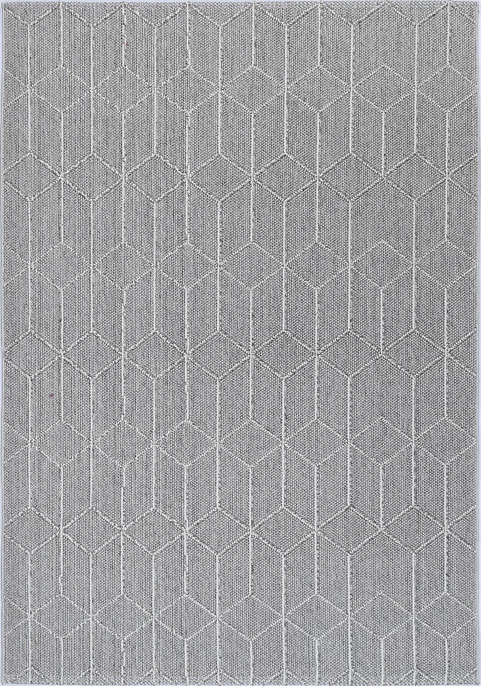 Vanuatu | Totori Geometric Flatweave Rug - Ash Grey