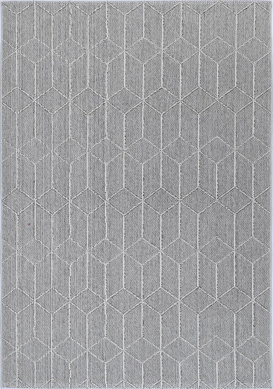 Vanuatu | Totori Geometric Flatweave Rug - Ash Grey
