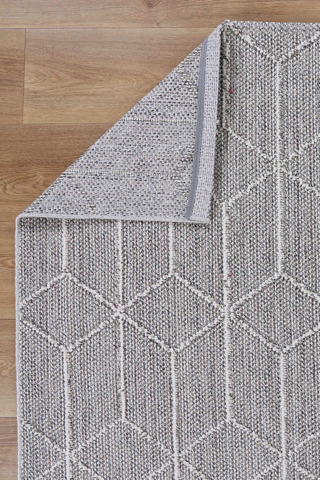 Vanuatu | Totori Geometric Flatweave Rug - Ash Grey