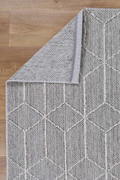 Vanuatu | Totori Geometric Flatweave Rug - Ash Grey