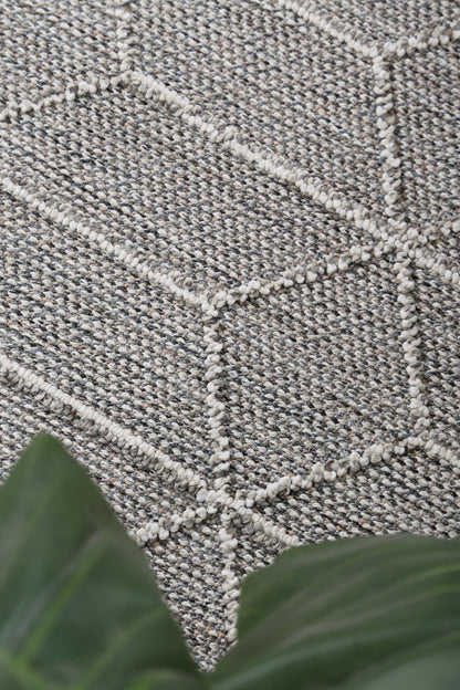 Vanuatu | Totori Geometric Flatweave Rug - Ash Grey