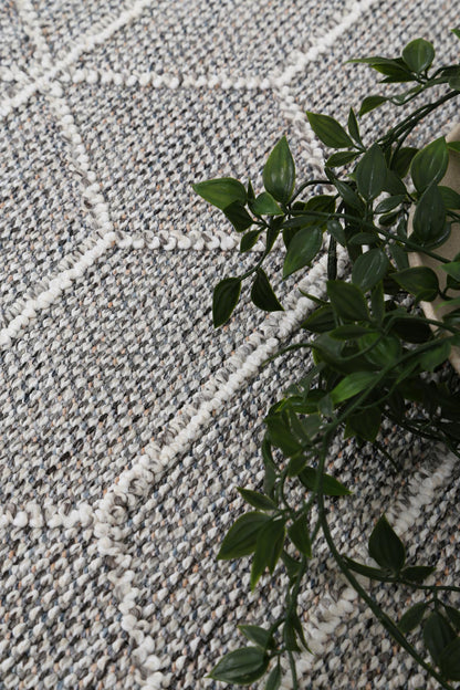 Vanuatu | Totori Geometric Flatweave Rug - Ash Grey